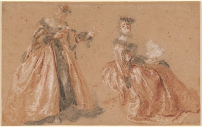 Two Elegant Women in Polish Dress by Nicolas Lancret