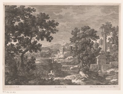 Landscape with an Ancient Spring by a River by Nicolas Perelle