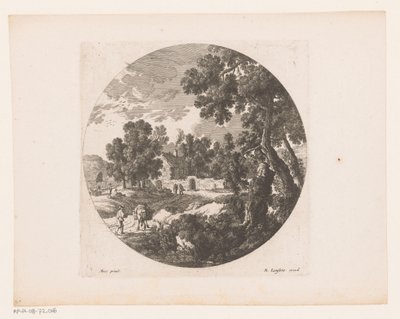 Landscape with Shepherds and Cattle by a House by Nicolas Perelle