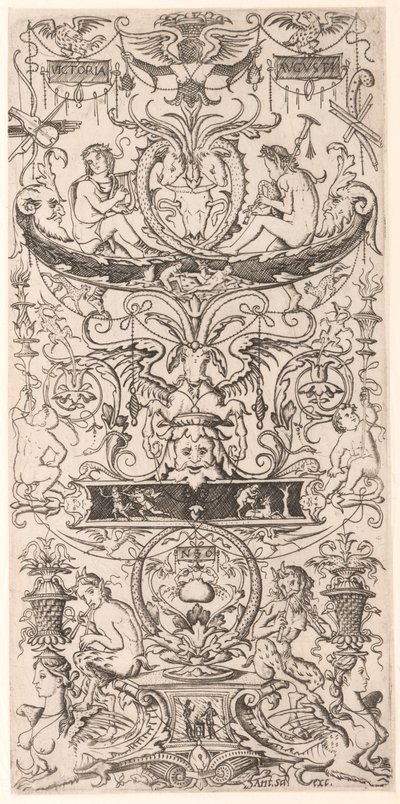 Ornament Panel Inscribed "Victoria Augusta" by Nicoletto da Modena