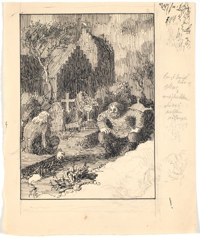 The Beach Watchman and the Church Grim by Niels Skovgaard