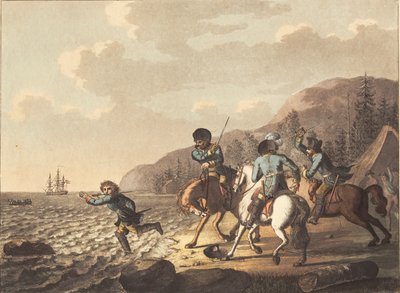 Tordenskjold Escapes the Swedish Dragoons by Niels Truslew