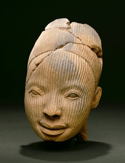 Head from a figure, Owo by Nigerian