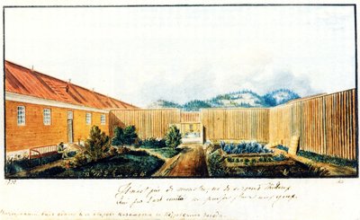 Courtyard in the Peter prison by Nikolai Alexandrovich Bestuzhev
