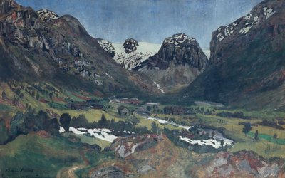 June night in the mountain village by Nikolai Astrup