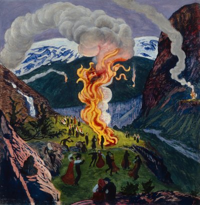 Midsummer fire by Nikolai Astrup
