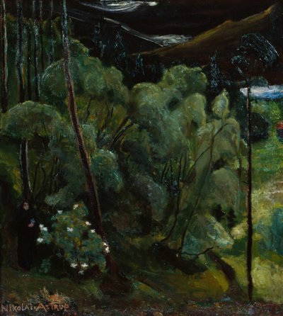 Woman in Forest by Nikolai Astrup
