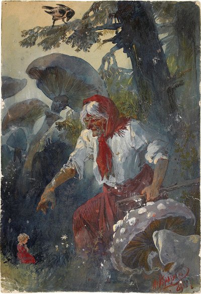 Baba Yaga, 1889 by Nikolai Nikolayevich Karasin