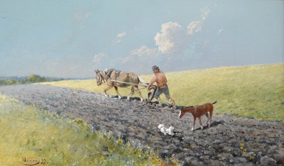 Ploughing the Field by Nikolai Nikolayevich Karasin