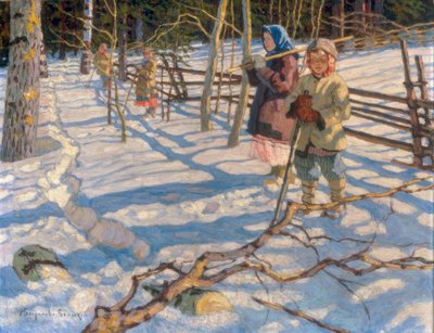Children in the Snow by Nikolai P. Bogdanow Bjelski
