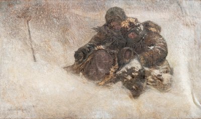 Snowstorm. Children by Nikolai Petrovich Bogdanov Belsky