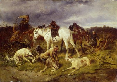 On the Hunt, 1870s by Nikolai Yegorovich Sverchkov
