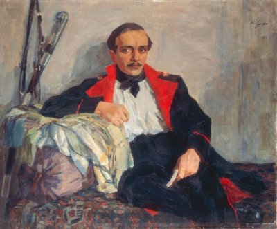 Portrait of the Poet Mikhail Lermontov by Nikolaj Pawlowitsch Uljanow
