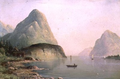 A Fjord Scene by Nils Hans Christiansen