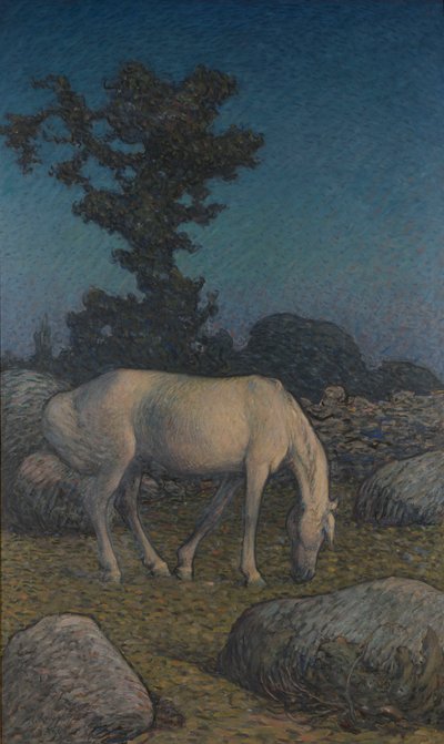 White horse at dusk by Nils Kreuger