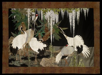 Cranes, cycads, and wisteria, c1905 by Nishimura Sozaemon
