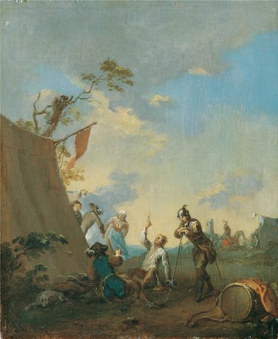 Soldiers in a Tent Camp by Norbert Grund