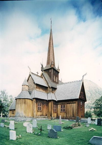 Lom stave church (Stavkyrkje) by Norwegian School