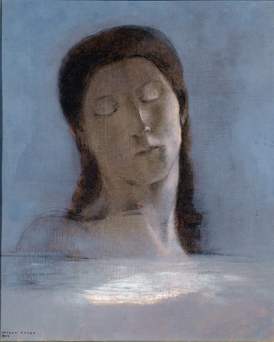Eyes closed by Odilon Redon
