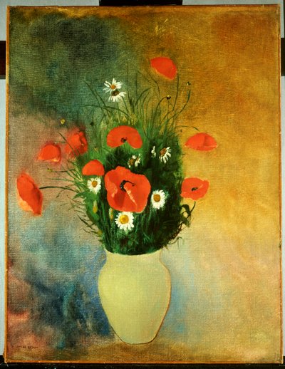 Poppies and Daisies by Odilon Redon