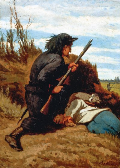 Soldier in Trenches by Odoardo Borrani
