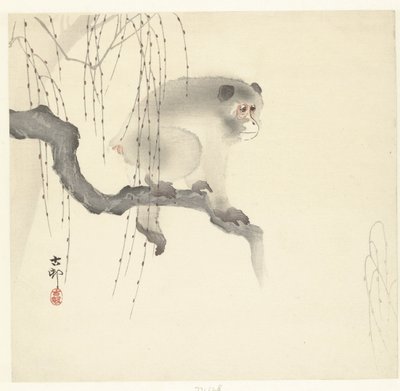 Monkey on Tree Branch by Ohara Koson