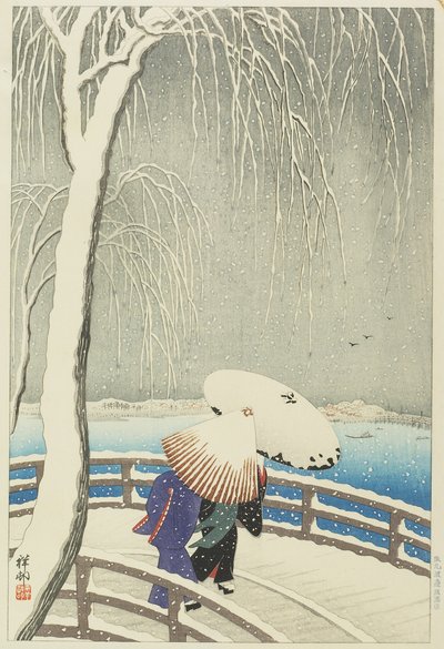 Snow at Yanagibashi by Ohara Koson