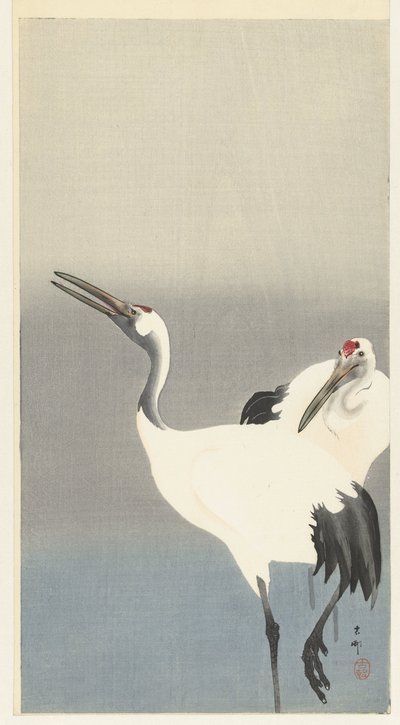 Two Cranes by Ohara Koson