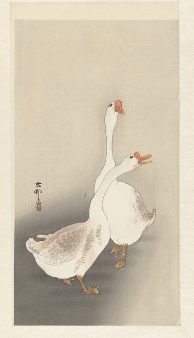 Two Geese by Ohara Koson