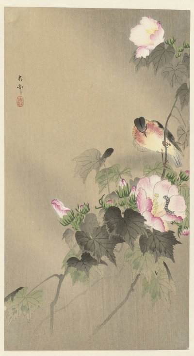 Bird and Caterpillar by Ohara Koson