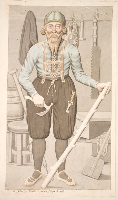 An Icelandic Farmer in Old-Fashioned Dress by Olavius