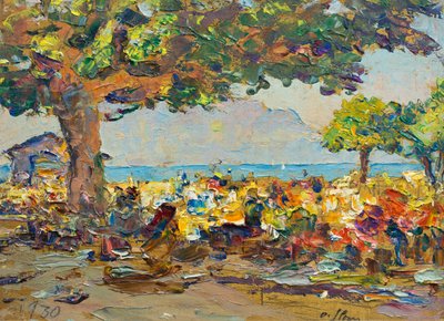 Market in Vevey by Olga (1881 1941) Slomszynska