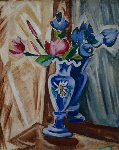 Blue Vase with Flowers, 1913 by Olga Rozanova