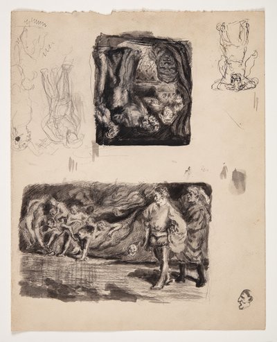 Literary Motifs and Loose Figure Drawings by Oluf Hartmann