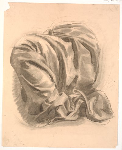Study of Drapery, Resting Over a Leg by Oluf Hartmann