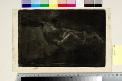 Two Witches Fighting Over a Broomstick by Oluf Hartmann