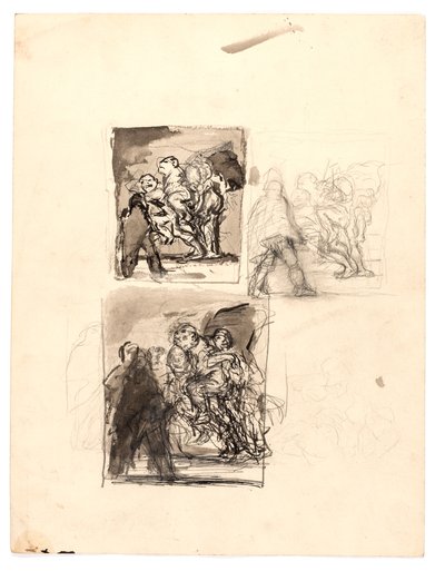 Three Studies for "Macbeth and the Witches" by Oluf Hartmann