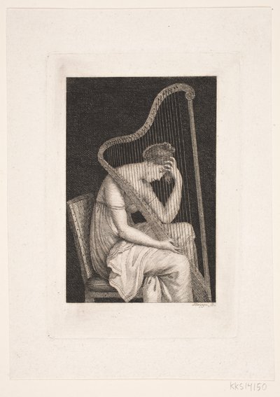 A Woman with a Harp by Oluf Olufsen Bagge