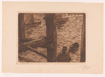 Fisherman among the Piles by Omer Coppens (signed by artist)