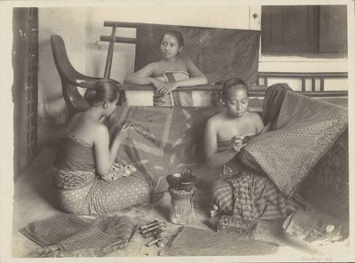 Three Batik-Making Indian Women by Onnes Kurkdjian