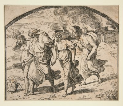 Lot and his family fleeing Sodom by Orazio Borgianni