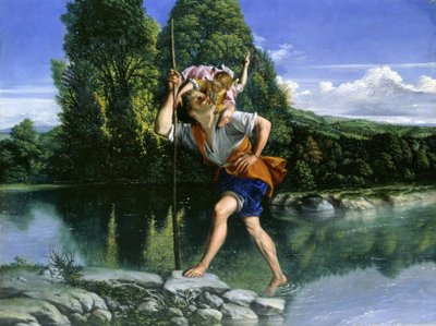 Landscape with Saint Christopher by Orazio Gentileschi