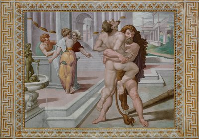 Hercules fighting Antaeus (detail) by Orazio Samacchini