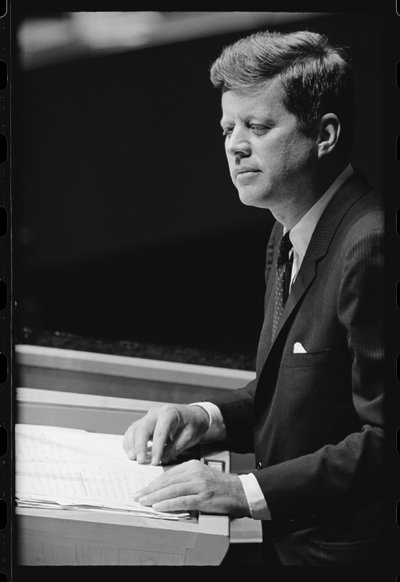 John F. Kennedy addresses the UN by Orlando Suero
