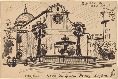 Piazza S. Spirito, Florence by Oscar F. Bluemner