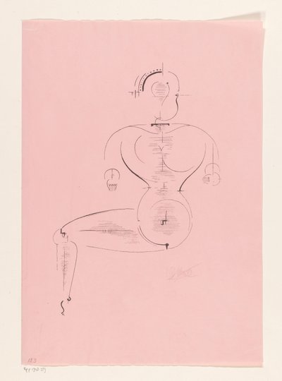 Seated Figure by Oskar Schlemmer (signed by artist)