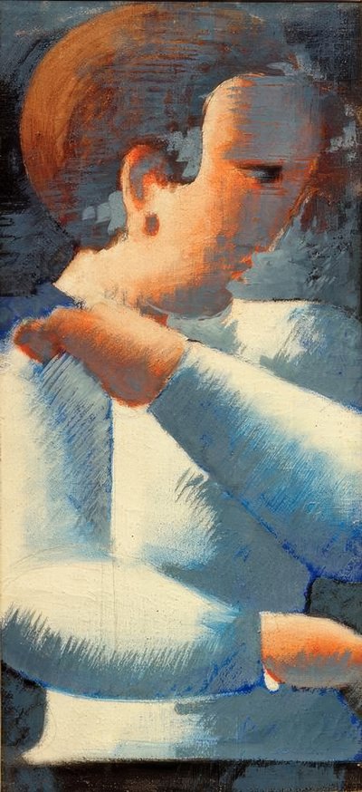 Boy in Blue and White by Oskar Schlemmer