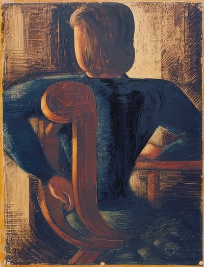 Seated Backwards at the Table. 1936 by Oskar Schlemmer