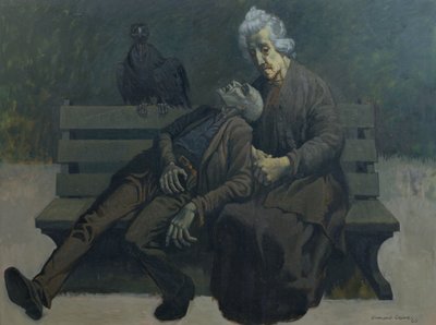 A Bench in Paris, 1960 by Osmund Caine