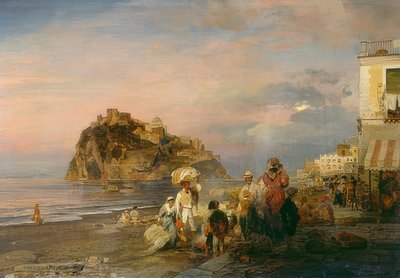 Evening Beach at Ischia by Oswald Achenbach